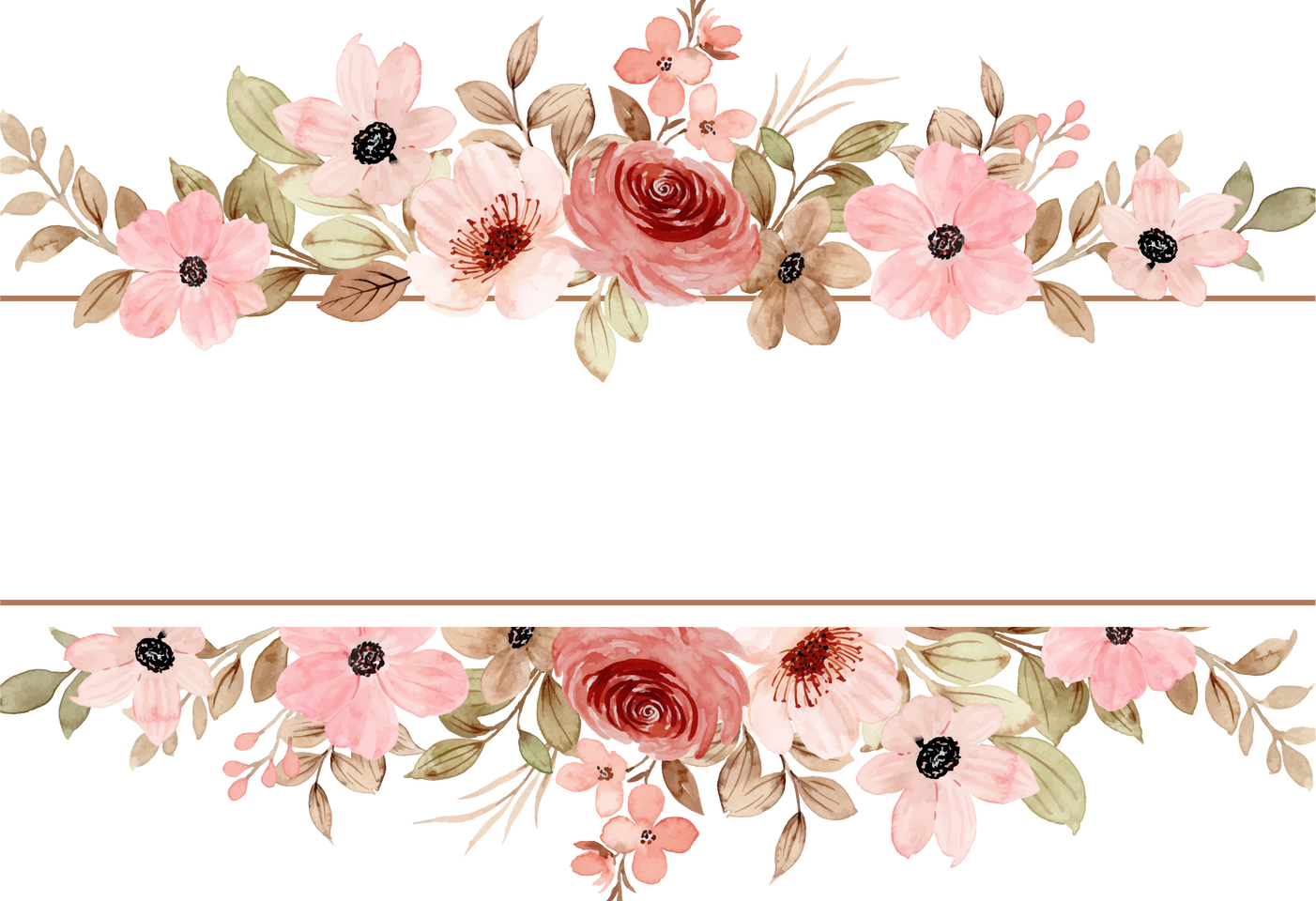 Watercolor flower frame